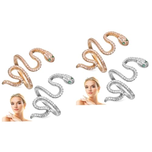 FOMIYES 2 Sätze Schlangenring Für Damen Herren Verstellbare Schlangenringe Metall in Gold Silber Eleganter Fingerring Für Stilvolle Accessoires Für Besondere Anlässe 2 Stücke * 2 von FOMIYES