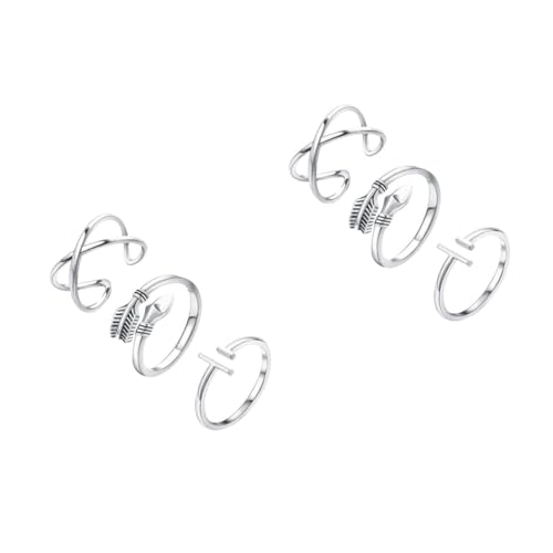 FOMIYES 2 Sätze Stylisches Teiliges Verstellbarer Offener Finger Ringe Hochwertigem Modisches Finger Schmuck Für Besondere Anlässe 3 Stücke * 2 von FOMIYES