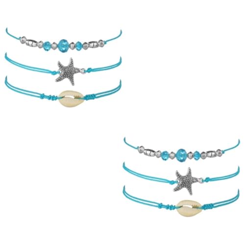 FOMIYES 2 Sätze Teiliges Boho Fußkettchen Mit Sternenperlen Elegantes Knöchelarmband Für Damen Zu Geburtstagen Feiertagen Anlässen 3 Stücke * 2 von FOMIYES