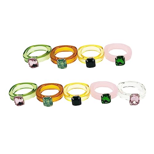 FOMIYES 2 Sätze Teiliges Bunter Ringe Mit Einzigartigem Design Kreative Schmuckstücke Für Damen Für Stilvolle Kombinationen Und Besondere Anlässe 9 Stück * 2 von FOMIYES