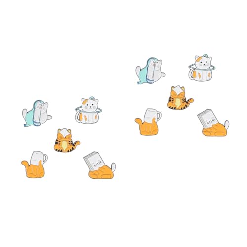 FOMIYES 2 Sätze Teiliges Kreative Cartoon Tierbroschen Für Damen Niedliche Katzen Tiger Anstecknadeln Für Jacken Rucksäcke Outfits Zufälliger 5 Stück * 2 von FOMIYES