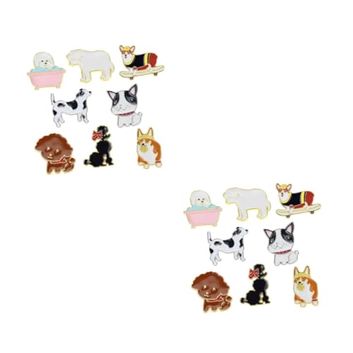 FOMIYES 2 Sätze Teiliges Niedliche Hundebroschen Kreative Brustnadel Für Kleidung Taschen Schals Hüte 8 Stück * 2 von FOMIYES