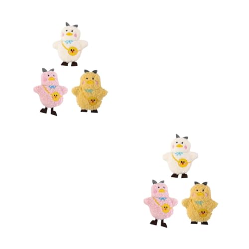 FOMIYES 2 Sätze Teiliges Plüsch Comic Hühnchen Broschen Niedliche Brustnadeln Für Kleidung Taschen Accessoire Für Freunde 3 Stück * 2 von FOMIYES