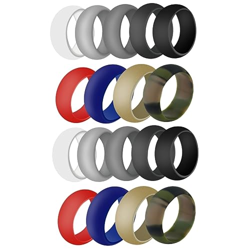 FOMIYES 2 Sätze Teiliges Silikon Sport Ringe Für Bequeme Hautfreundliche Eheringe Für Aktivitäten Wie Hausarbeit Sport Zufällige Farben Zufällige Farbe 9 Stück * 2 von FOMIYES