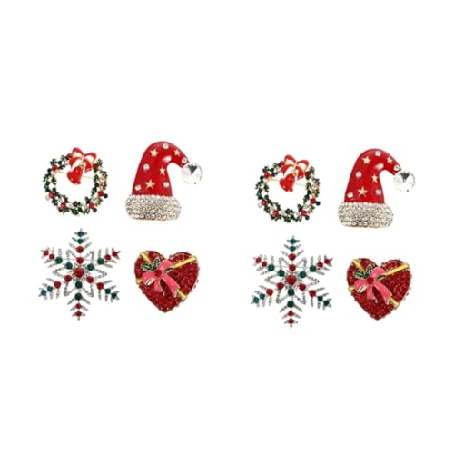 FOMIYES 2 Sätze Teiliges Xmas Broschen Stilvolle Legierungs Anstecknadeln Mit Weihnachtsmotiven Für Damen Als Dekoration Für Kleidung Taschen Und Schals 4 Stücke * 2 von FOMIYES