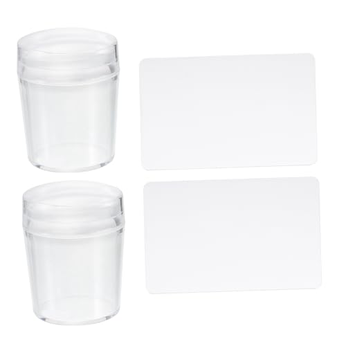 FOMIYES 2 Sätze Transparentes Nail Art Stamping Teilig mit Silikon Stempel und Schaber für DIY Nageldesign Leicht Handlich für Professionelle Maniküre und Zuhause Gel Nagel Stempel von FOMIYES