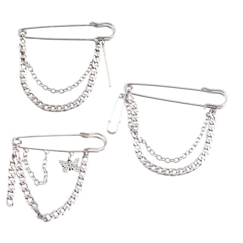 FOMIYES 2 Sätze Vintage Brosche Kettenanstecker Hip Hop Fashion Brustpin Für Damen Herren Stilvolles Bekleidungszubehör Verschiedene Outfits 3 Stücke * 2 von FOMIYES