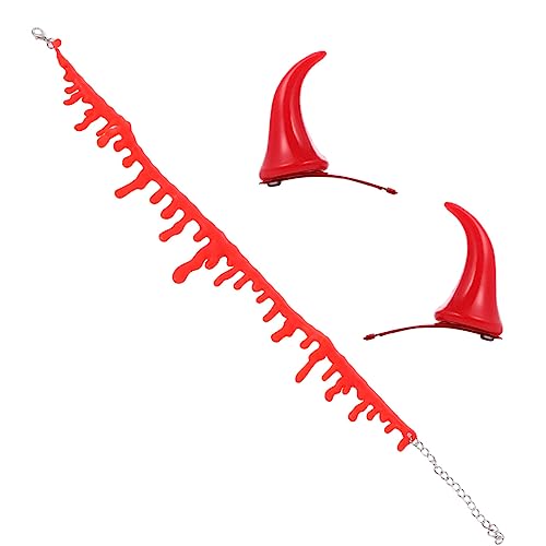 FOMIYES Elegante Haarnadeln Mit Schrecklicher Vampir-halskette 2er-pack Für Halloween-kostüme Haar-accessoires von FOMIYES