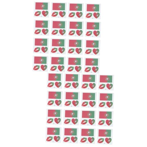 FOMIYES 2 Sets Fußballparty Temporäre Tattoos Nationalflaggen-aufkleber Einfach Anzuwenden 25 Blätter * 2 von FOMIYES