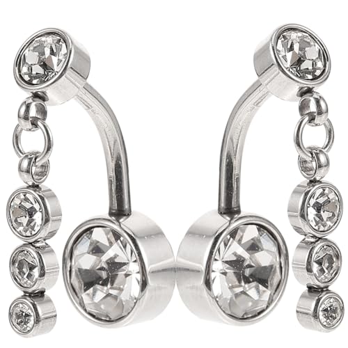 FOMIYES 2 Stck Bauchnabelpiercing Damen Schmuck mit Weißen Zirkonia Leicht Hautfreundlich Modisch für Party Strand Geschenkoption von FOMIYES