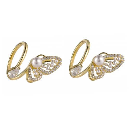 FOMIYES 2 Stck. Eleganter Perlenring für Frauen Verstellbarer Dekorativer Finger Ring mit Innovativem Design für Besondere Anlässe und Tänze Perfektes für Freundinnen Töchter Mütter und von FOMIYES