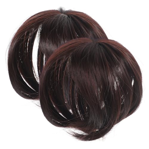 FOMIYES 2 Stck. Haarteil für Damen Gerade Haarverlängerung Haartopper für Dünnes Haar zur Grauabdeckung Haarausfall Tiefbraun Einfach zu Tragen Entfernen von FOMIYES
