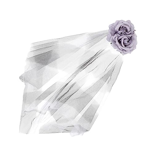 FOMIYES 2 Stck. Halloween Haarspange mit Schwarzer Rosenblüte und Grauem Schleier Dekoratives Cosplay Haarschmuck für Damen Leichter Kostüm Accessoire für Karneval Day Of The Dead und von FOMIYES
