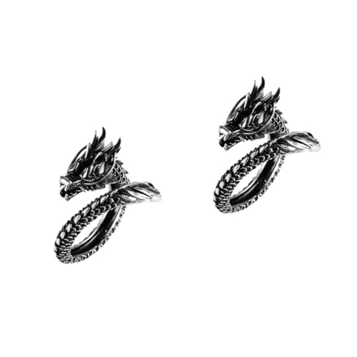 FOMIYES 2 Stck. Retro Drachenring für Herren Ethnischer Offener Ring Einzigartiger Schmuck für Festivals Partys Reisen Handdekoration für Besondere Anlässe von FOMIYES