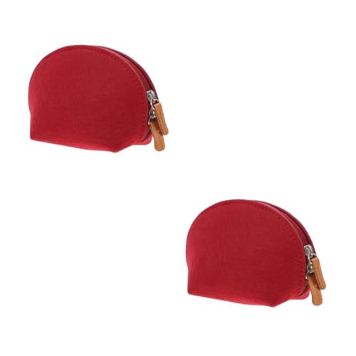 FOMIYES 2 Stck. Rote Geldbörse Damen mit Pailletten Kreative Muschelform Stylische und Kosmetiktasche Kompakt und Langlebig für Karten Schlüssel und Kleingeld von FOMIYES