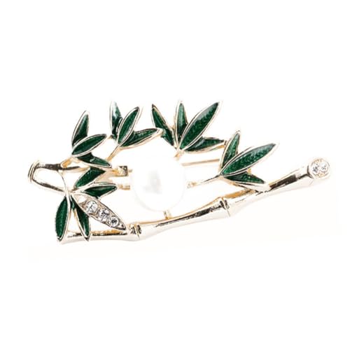 FOMIYES 2 Stck. Stylische Brosche Bambus mit Perlen Eleganter Brustpin für Damen Kreative Dekoration für Kleidung Schals Taschen Einzigartiges Retro Design Glänzend Auffällig von FOMIYES