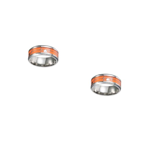 FOMIYES 2 Stck. Unisex mit Elektrodiagramm Stilvoller Leuchtender Partnerring für Frauen und Orange Leuchteffekt Langlebig und Modisch für Hochzeit Party und Alltag von FOMIYES