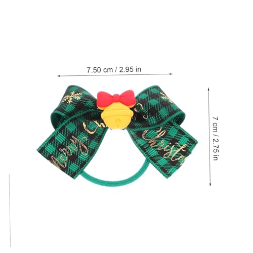 FOMIYES 2 Stck. Weihnachtliche Haargummis mit Elastischem Ponytail Halter Niedliche Grüne Karobögen Haarschmuck für Mädchen Festliche Haarschleifen für Weihnachtlicher Haargummi Zubehör von FOMIYES