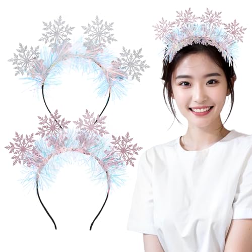 FOMIYES Weihnachts-Haarband Set Mit Glitzer Schneeflocken FüR Erwachsene Bequemes Und Robustes Stirnband FüR Festliche AnläSse Und Cosplay von FOMIYES