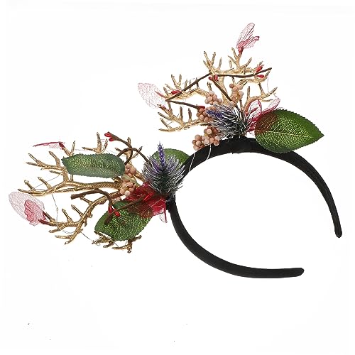 FOMIYES 2 Stk Weihnachtsstirnband Blumendekoration LED Hirschgeweih Stirnband christmas haarreif christmas headband Haarband Haargummis kreatives Stirnband leuchtender Kopfschmuck Fee Tuch von FOMIYES