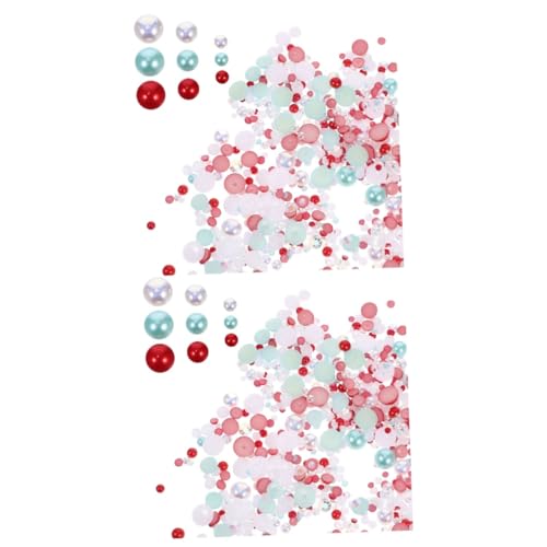FOMIYES 2 Stück 1 Nagelharzbohrer Nagelabziehbilder aus Perlen Harznagelperle Flatback Nagelzubehör Wohnkultur Nagelperlen-Anhänger Maniküre-Harzperlen Halbkreis Charme Applikationen Patch von FOMIYES