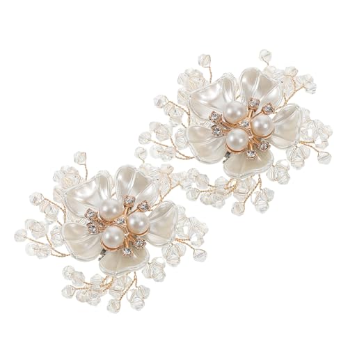 FOMIYES 2 Stück Abnehmbare Schuhclips mit Kristallen Perlenblüten Schuhschnallen für Frauen für High Heels Freizeit Schuhe Vielseitig von FOMIYES