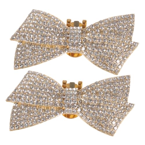 FOMIYES 2 Stück Abnehmbare Strass Schuhclips Schleifen Goldfarbene Hochzeitsschmuck Schuhe Schleifen für Damen Pumps Flats Stiefel Vielseitige Schuhdekoration von FOMIYES
