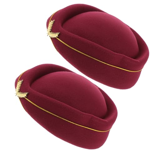 FOMIYES 2 Stück Anpassbare Airline Uniformkappe Weinrot für Frauen für Cosplay Partys und Formelle Anlässe FOMIYES 2 Stück Anpassbare Airline Uniformkappe Weinrot für Frauen für Cosplay Partys und Formelle Anlässe von FOMIYES