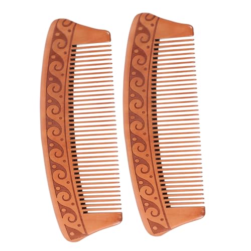 FOMIYES 2 Stück Antistatische Holz Haarkämme Handgefertigte Leichte Massagekämme für Damen und Herren für Haartypen für Reisen und Zuhause von FOMIYES