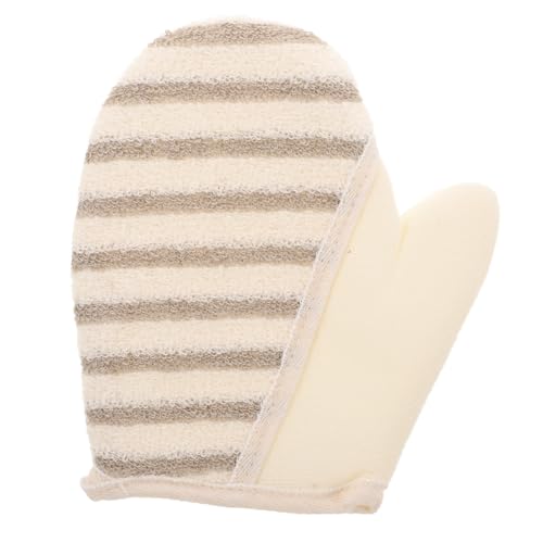 FOMIYES 2 Stück Badetuch Körperwäscher für die Dusche Körperpeeling Peeling-Handschuhe Peeling-Waschlappen Duschhandschuh Peeling-Handschuh zum Dusche Handschuhs Hautwäscher Flachs von FOMIYES
