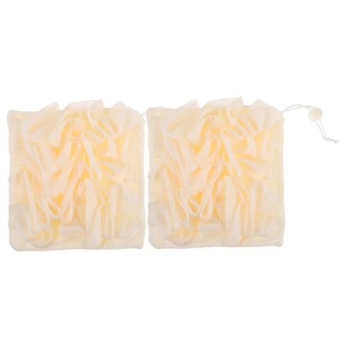 FOMIYES 2 Stück Badetuch Tragbarer Seifenbadkugel Peeling-duschball Seifenbeutelball Duschseifenschoner Wäsche Kleidung Duschen Peeling-körperpeeling Beige Sport von FOMIYES