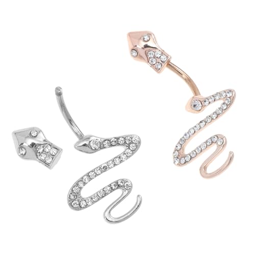 FOMIYES 2 Stück Bauchnabelringe aus Chirurgischem Schlangen Design Hautfreundlich Rostfrei Modisches Nabelpiercing Schmuck für Frauen und Mädchen von FOMIYES