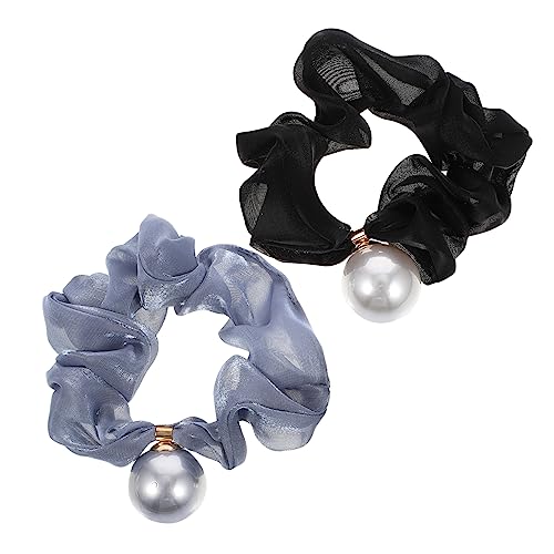 FOMIYES 2 Stück Perlen Haargummi für Frauen Netz Haarringe Haaraccessoires für Mädchen für und Hochsteckfrisuren Eleganter Kopfschmuck von FOMIYES