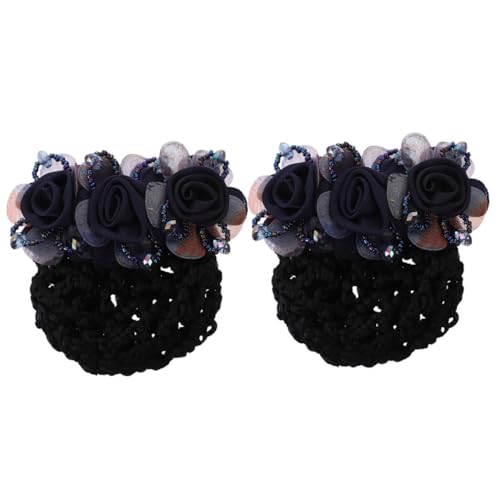 FOMIYES 2 Stück Blumen Haarnetz Clips Haarnetz mit Netzbespannung Haarschmuck Damen Elegant Federleicht Duttabdeckung für Büro und Alltag von FOMIYES