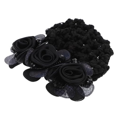 FOMIYES 2 Stück Blumen Haarnetz für Damen Eleganter Haarschmuck mit Grobem Schwarzem Netz Haarnetz für Dutt für Krankenschwestern Stewardessen Praktische und Stilvolle Haarabdeckung von FOMIYES