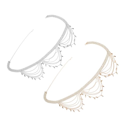 FOMIYES 2 Stück Boho Taillenkette Damen Mehrlagiger Metallgürtel Ethno Stil Hüftkette für Sommer Outfits Jeans Kleider Konzert Accessoire Gold Silber von FOMIYES