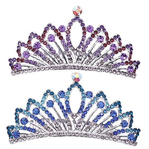 FOMIYES 2st Strass Haarkamm Mit Haarkamm Prinzessin Glänzende Braut Mädchen Stirnband Mädchen Haarschmuck Mädchen Kämmen Hochzeit Braut Tiara Kinderkrone Kristallkamm Diamant Brautjungfer von FOMIYES