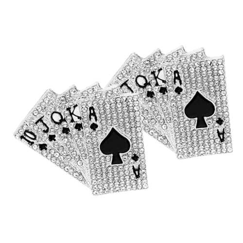FOMIYES 2 Stück Brosche Spielkarten-Pin-Abzeichen Anstecknadeln für Männer Code Und mit Kragenclip Pulloverklammern für Strickjacken Kleidung Cardigan Clip Legierung Silver von FOMIYES
