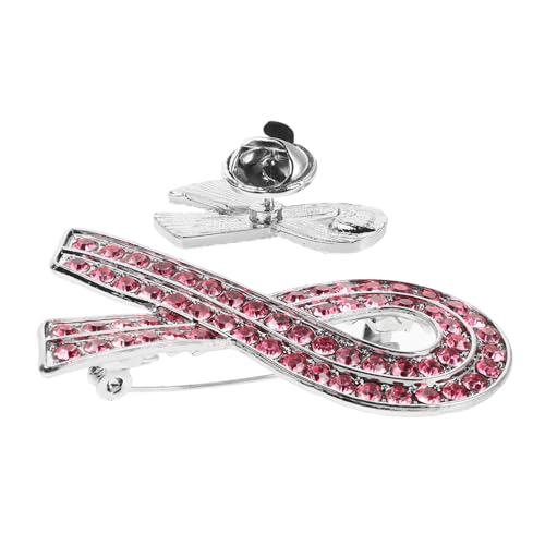 FOMIYES 2 Stück Broschen Brustkrebs Bewusstseinsband Hochwertiger Legierung Anstecknadeln für Frauen Einfache Befestigung Vielseitig Tragbar an Kleidung Rucksäcken Mützen und Schals von FOMIYES