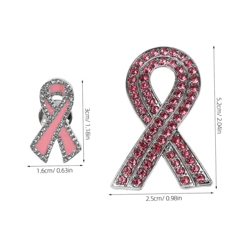 FOMIYES 2 Stück Brustkrebs bewusstseins brosche Legierung Schleifen anstecknadeln mit Strass Vielseitig Tragbare Frauen Pins für Kleidung Rucksäcke Hüte und Schals Charity Fundraising von FOMIYES