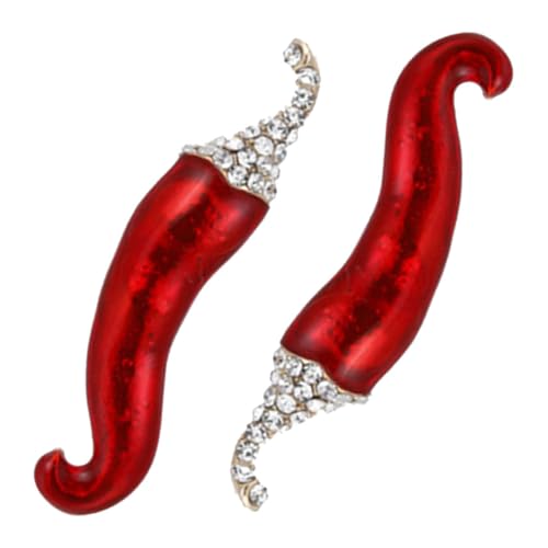 FOMIYES 2 Stück Chili Pfeffer Broschen aus Langlebiger Legierung Farbenfrohe Gemüse Anstecknadeln mit Sicherem Verschluss Vielseitige Accessoires für Damenjacken Taschen Hüte und Schals von FOMIYES