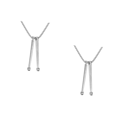 FOMIYES 2 Stück Cooler Drumstick Anhänger Halskette Rockiger Schmuck für Damen und Herren Musiker Schlagzeuger Kette für Alltag und Party von FOMIYES