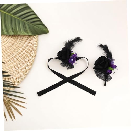FOMIYES 2stücke Halloween Corsage Fürs Handgelenk Blumencorsagenarmband Aus Kunstblumen Corsagenblume Für Brautjungfern Zur Hochzeit Corsagenarmband Fürs Handgelenk von FOMIYES