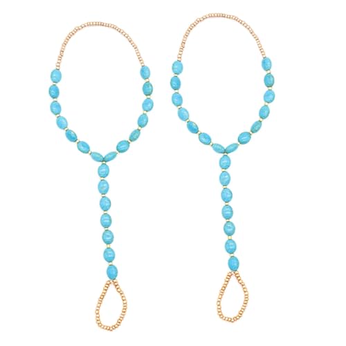 FOMIYES 2 Stück Damen Fußkettchen mit Perlen Ring Elastische Strand Fußschmuck für Hochzeiten Vielseitige Knöchelketten für Frauen Sommer Styles von FOMIYES