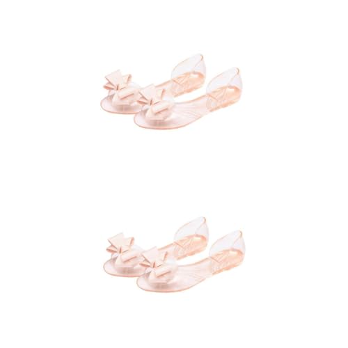 FOMIYES 2 Stück Damen Jelly Sandalen Flach Sommer Strandschuhe mit Schleife Beige Leicht Atmungsaktiv Modisch Kreativ für Alltag und Strand FOMIYES 2 Stück Damen Jelly Sandalen Flach Sommer Strandschuhe mit Schleife Beige Leicht Atmungsaktiv Modisch Kreativ für Alltag und Strand von FOMIYES