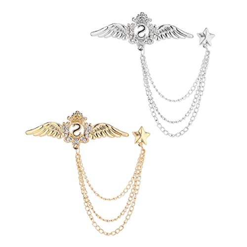 FOMIYES 2 Stück Stilvolle Brosche Mit Sternmotiv Corsage Und Modischer Brustnadel Dekoratives Mantelaccessoire Für Anzüge Und Kleidung Geschenkidee Für Familie Und Freunde von FOMIYES