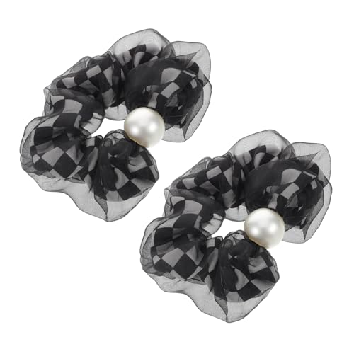 FOMIYES 2er-pack Karierte Haargummis Übergroße Haargummis Für Frauen Sport-haar-accessoires Stoff-haargummis Haar-pferdeschwanzhalter Haarbänder von FOMIYES