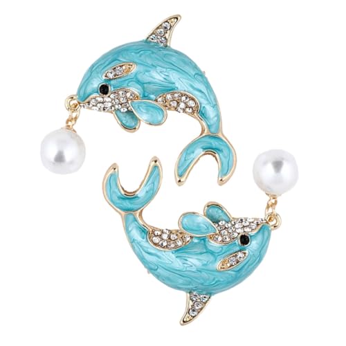 FOMIYES 2stücke Delfin Broschen Mit Strass Inspirierte Anstecknadeln Für Damen Schmuck Für Schals Und Tücher Mit Kunstperlen Und Langlebigem Design von FOMIYES
