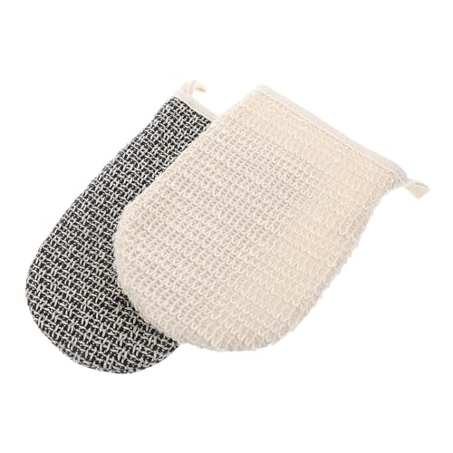 FOMIYES 2 Stück Doppelseitige Peelinghandschuhe Exfoliating Glove für Tiefenwirksame Massagehandschuh für Körperpflege Natürliche Sisal Badewäsche für und Männer von FOMIYES