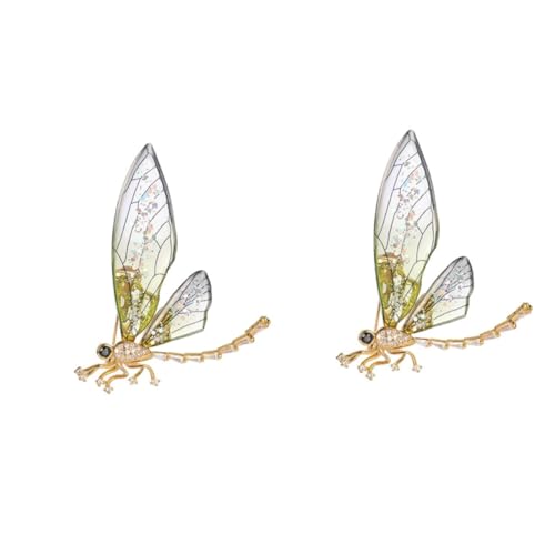 FOMIYES 2 Stück Drachenfliegen Brosche Damen Schmuck Accessoire mit Transparenten Flügeln Zirkonia Elegantes Design für Besondere Anlässe Perfektes für Weihnachten Muttertag von FOMIYES